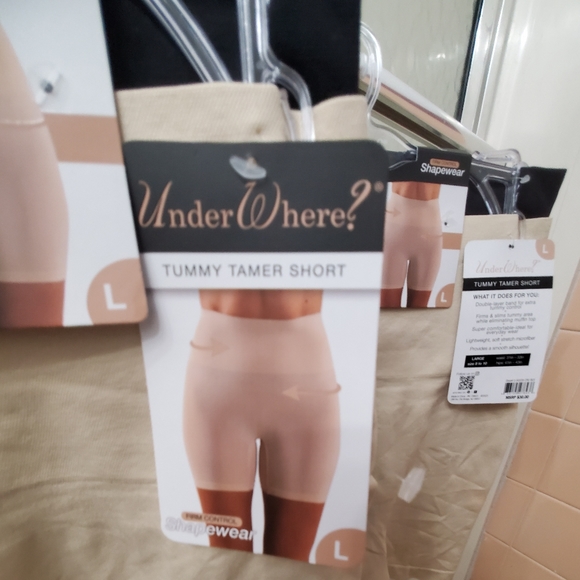 NWT UnderWhere 2PK Tummy Tamer ShapShorts; Double Layer Waistband; L Size; $30. - Picture 7 of 10